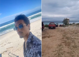 Bombeiros entram no segundo dia de buscas por jovem no mar de Arraial do Cabo; mergulhadores atuam no local