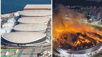 Veja imagens do Velódromo ANTES e DEPOIS do incêndio que destruiu o telhado do espaço