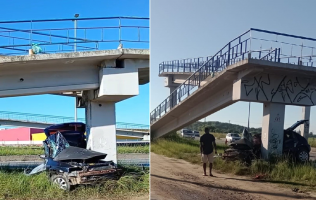 Mulher morre após ser atropelada duas vezes ao atravessar a BR-101, em Rio Bonito